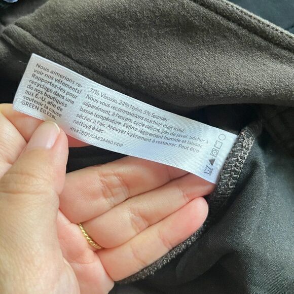 Eileen Fisher Dress Ankle Crop Pants Brown Tapered Pockets Womens Size‎ M Career - Picture 7 of 8